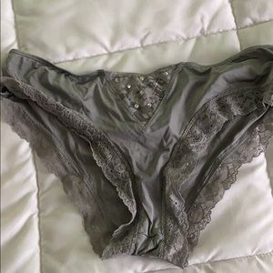 Grey, silk underwear